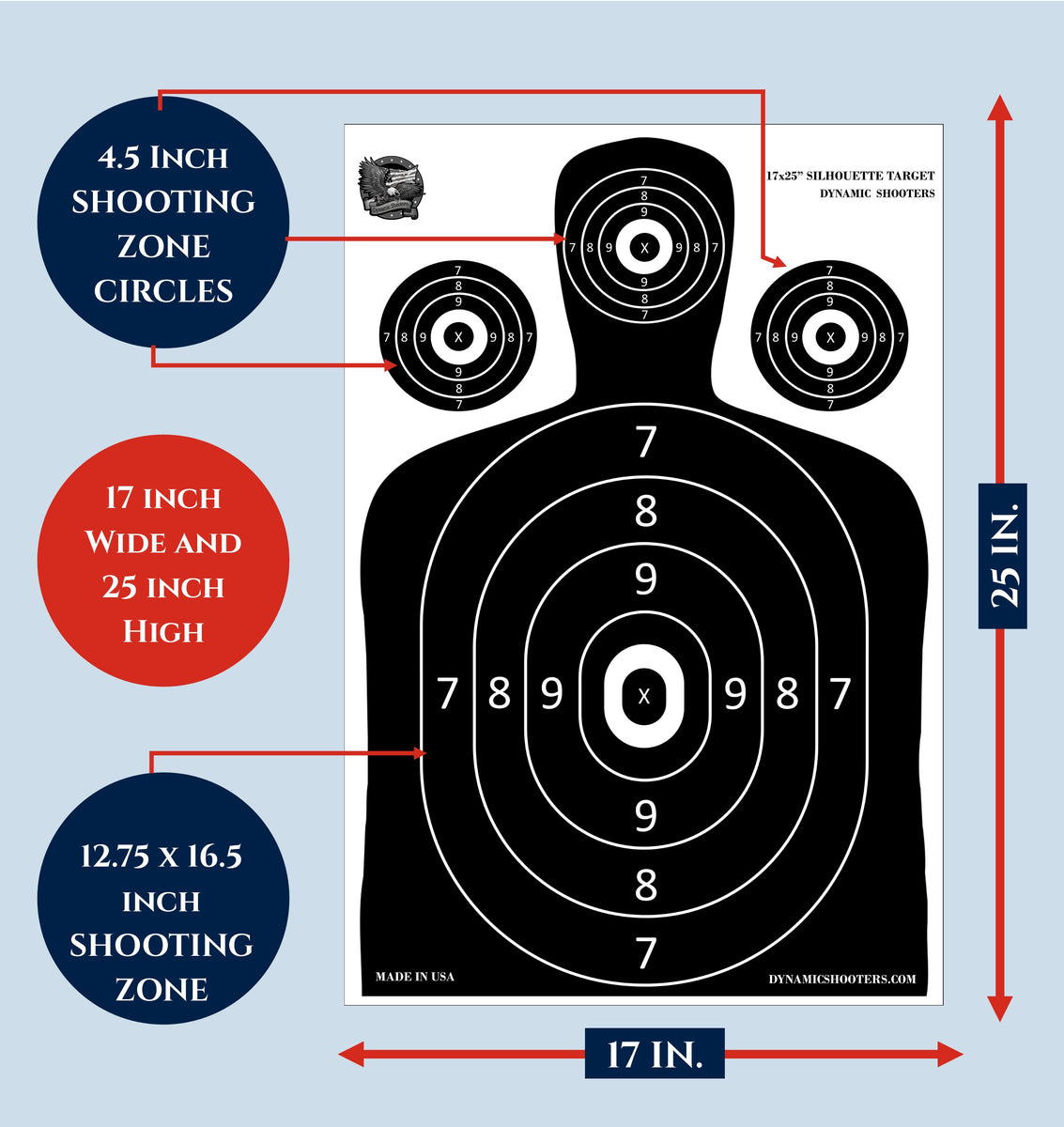 50 Pack Paper Shooting Targets for Range Bulk, Silhouette for Hunting,  Handguns, Pistols, Rifles (17 X 25 in), Targets & Accessories -   Canada