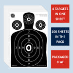 12.5x17 Inches Shooting Range Paper Silhouette Targets-(100 Sheets)