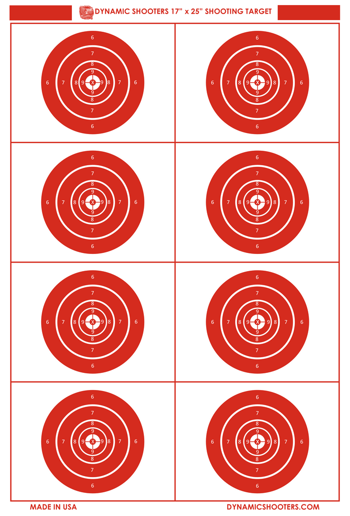 50-Pack Bullseye Large Paper Shooting Range Targets for Pistol