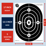 12.5x17 Inches Shooting Range Paper Bullseye Targets-(100  Sheets)